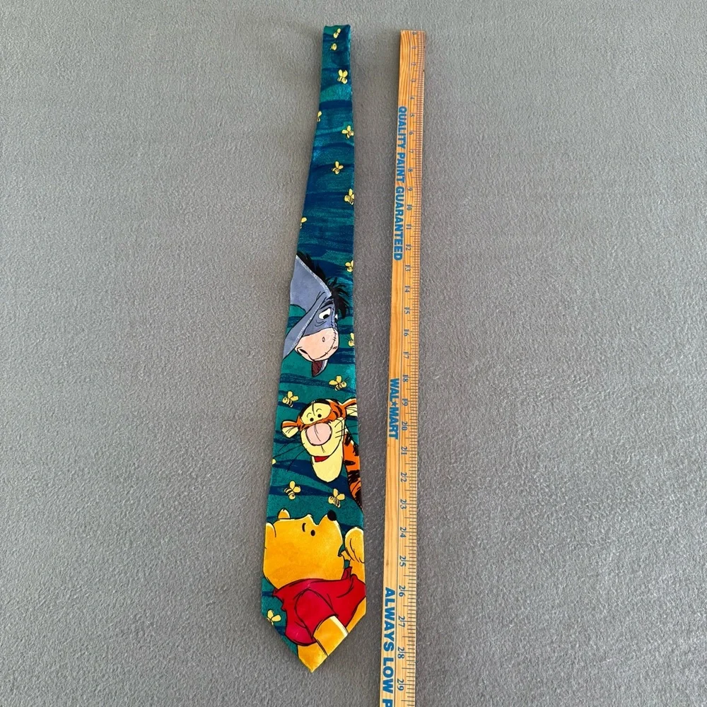 Disney Winnie‎ the Pooh Tigger Eeyore Men’s Silk Tie - Teal and Red